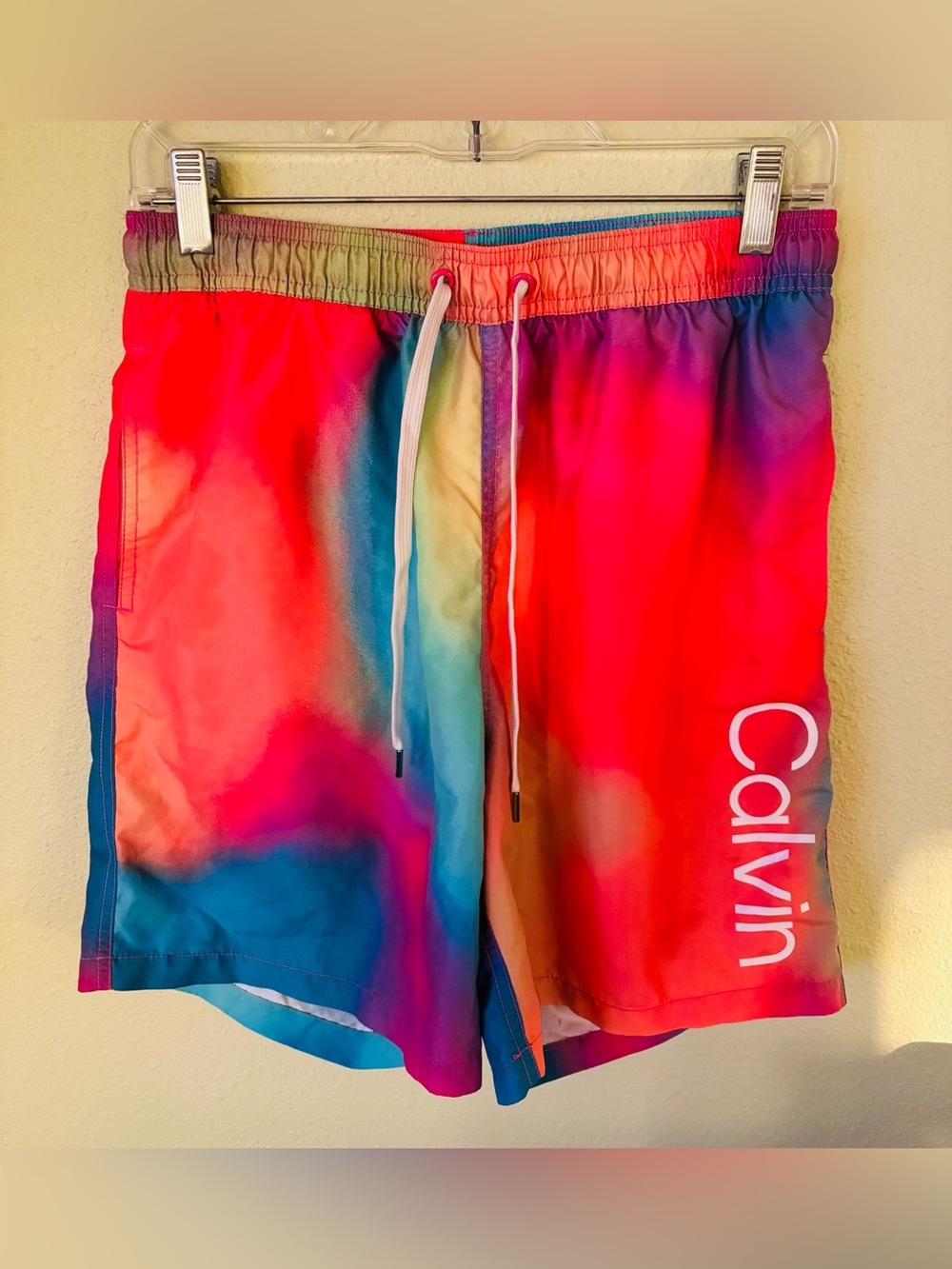 Calvin Klein Rainbow Tie Dye Swim Trunks Shorts Size: Medium or 30